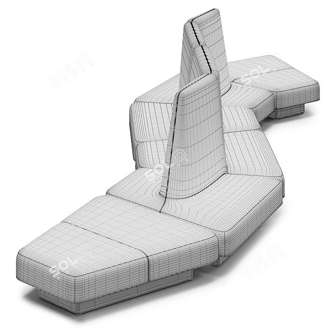 Modern Rhyme Modular Seating 3D model image 3
