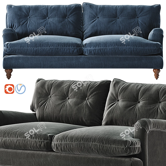 Avett Tufted Sofa: Elegant Comfort for Your Home 3D model image 1