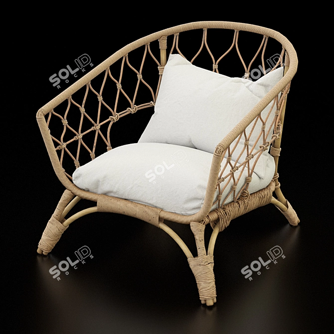 IKEA Stockholm Rattan Armchair 3D model image 1