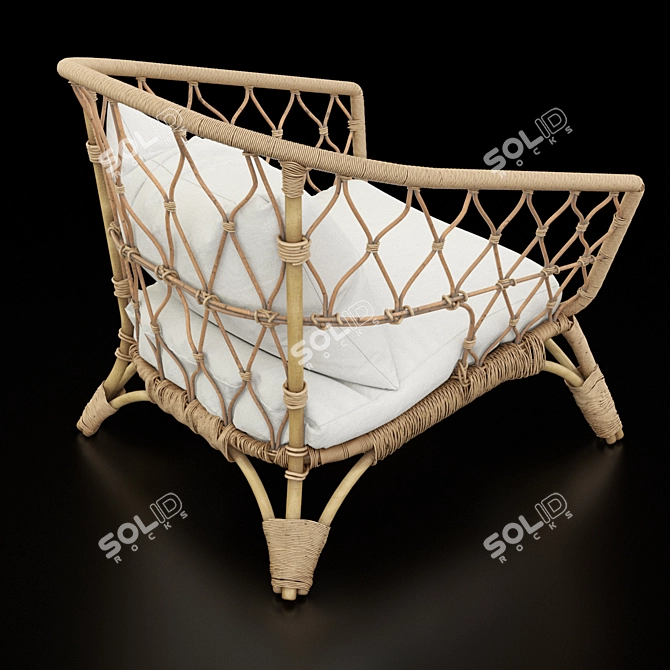 IKEA Stockholm Rattan Armchair 3D model image 2