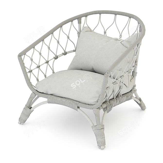 IKEA Stockholm Rattan Armchair 3D model image 3