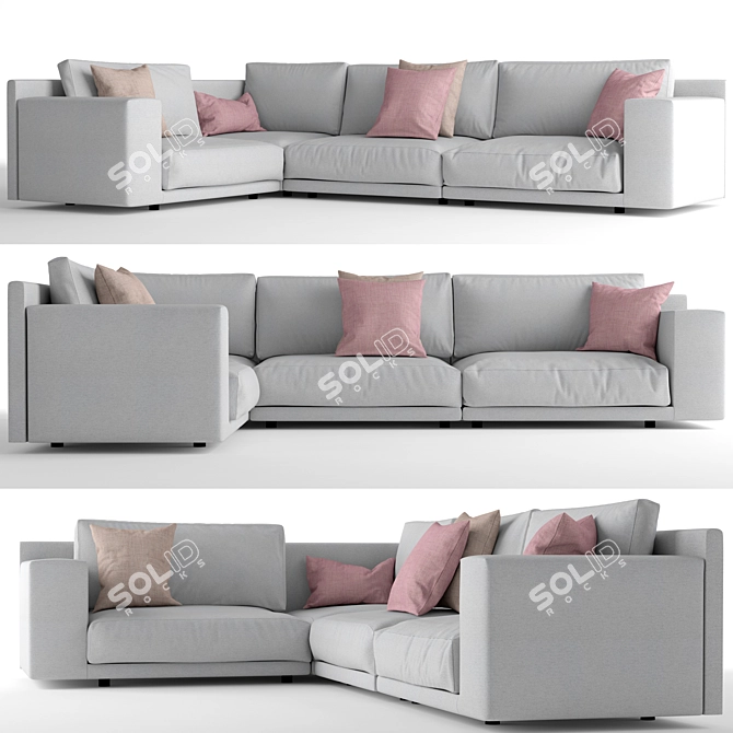 Elegant Novamobili Mac Corner Sofa 3D model image 1