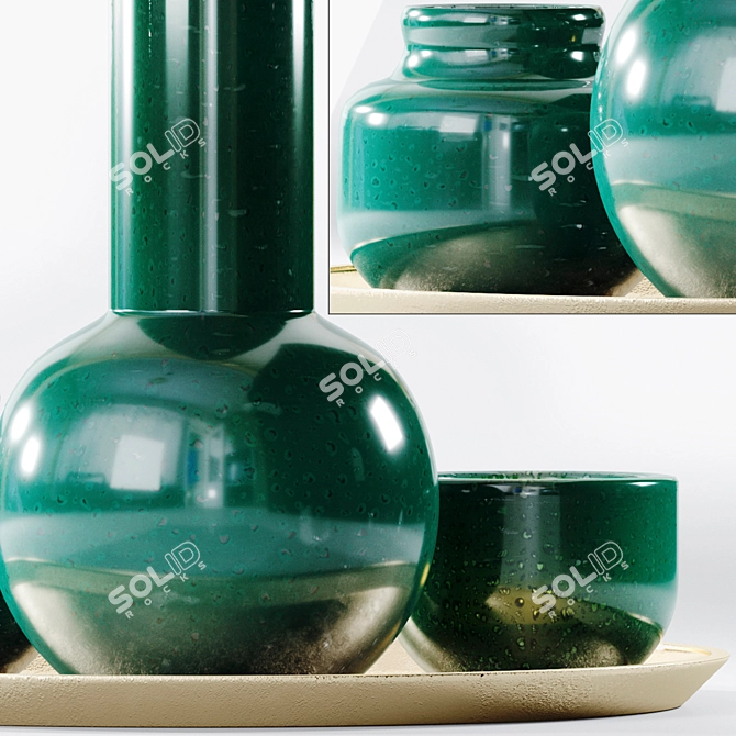 Versatile Decorative Vase Set 3D model image 3