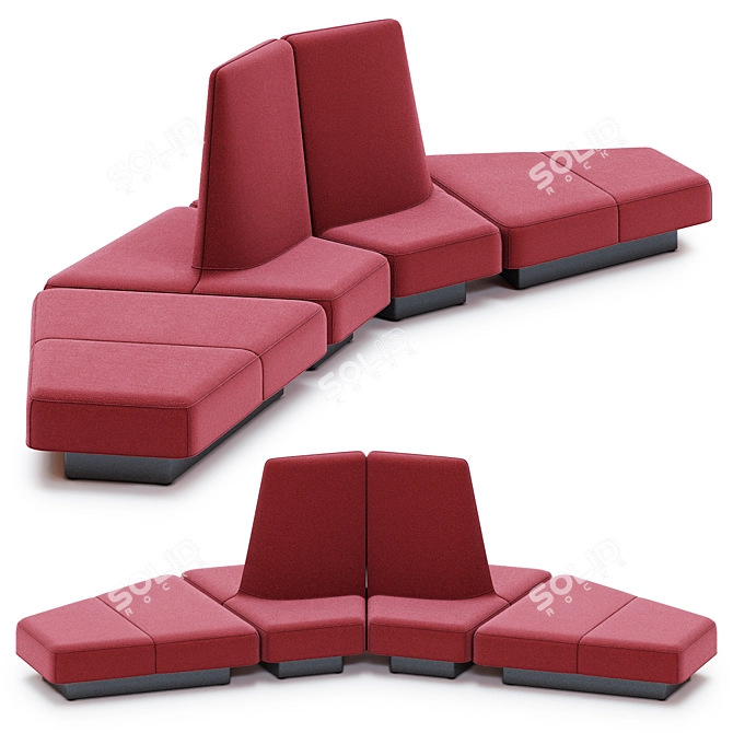 Versatile Rhyme Modular Seating 3D model image 1