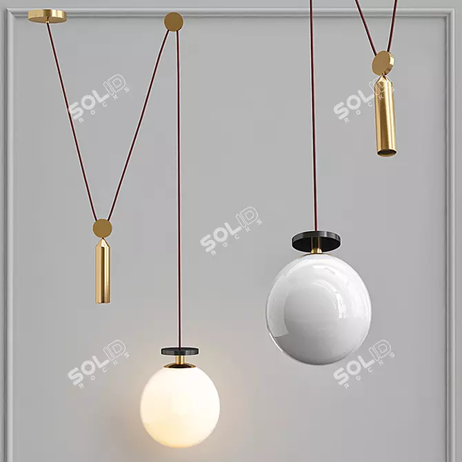 Modern Globe Pendant Lamp 3D model image 1