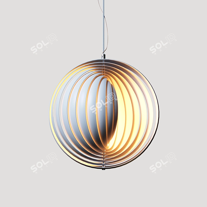 Luminous Orbit: Moonart Pendant 3D model image 1