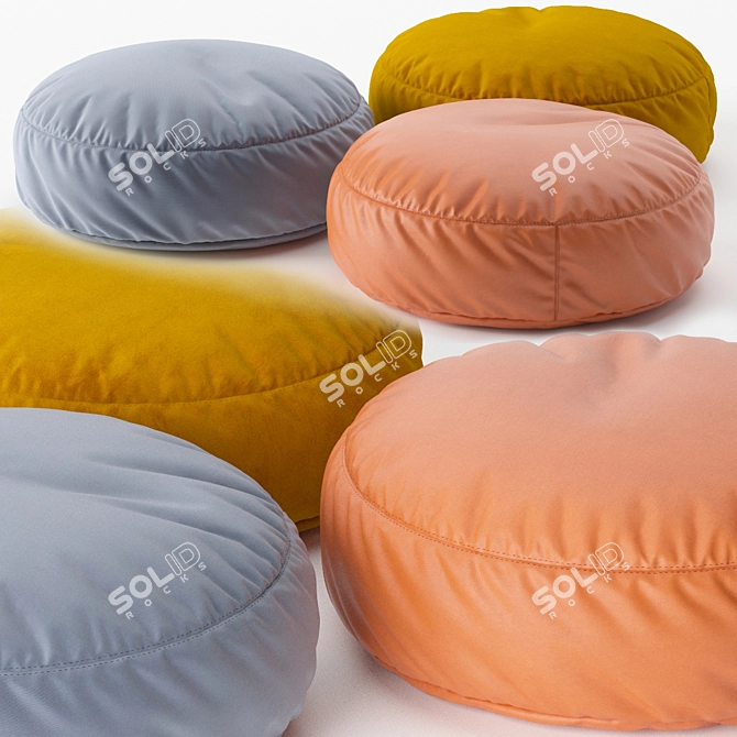 Stylish Round Disc Pouf by Bolzan Letti 3D model image 1