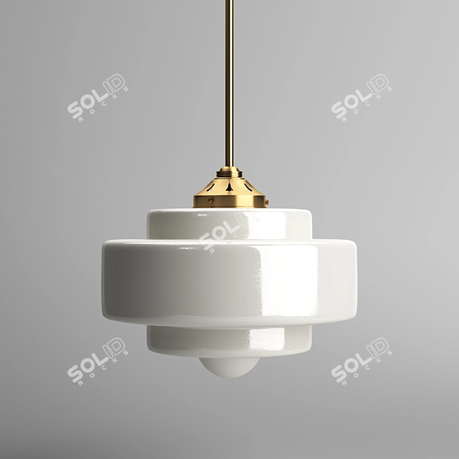 Elegant Brass Jelly Pendant 3D model image 1