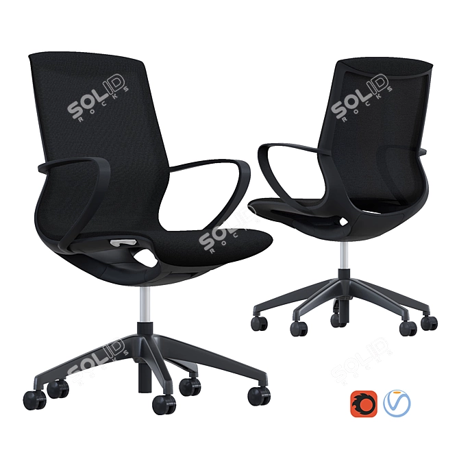 Elegant Black MARICS Chair 3D model image 1