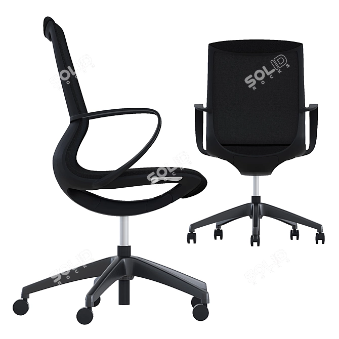 Elegant Black MARICS Chair 3D model image 2