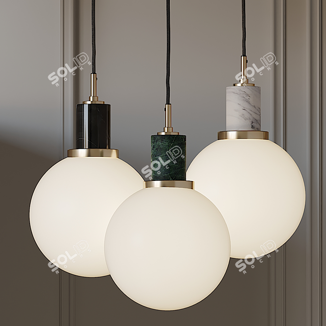 Sleek Glass Globe Pendant 3D model image 2