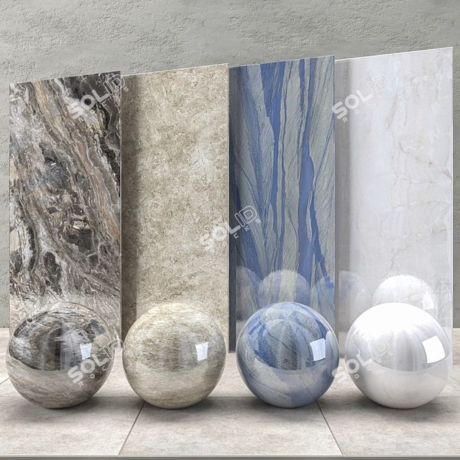 Elegant Marble Set: 4 Textures 3D model image 1