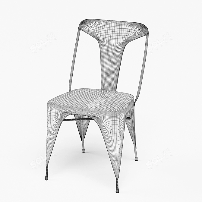 Graphite & Turquoise Steel Malibu Chair 3D model image 3