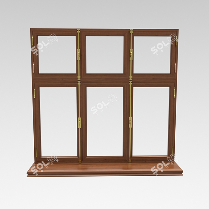 Classic Wood Window Sill | Vintage Elegance 3D model image 2