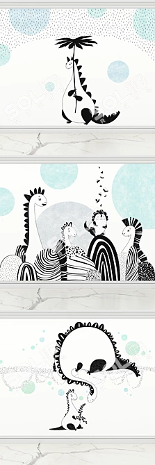 Title: DINO RINO Wall Decor - 20917 3D model image 2