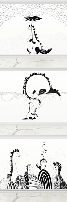 Title: DINO RINO Wall Decor - 20917 3D model image 3