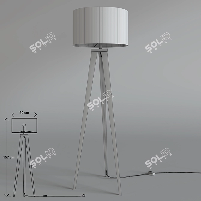 Zuiver Tripod Floor Lamp: Sleek and Stylish 3D model image 3