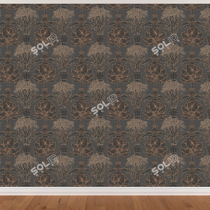 Title: Seamless Wallpaper Set - 3 Colors 3D model image 2