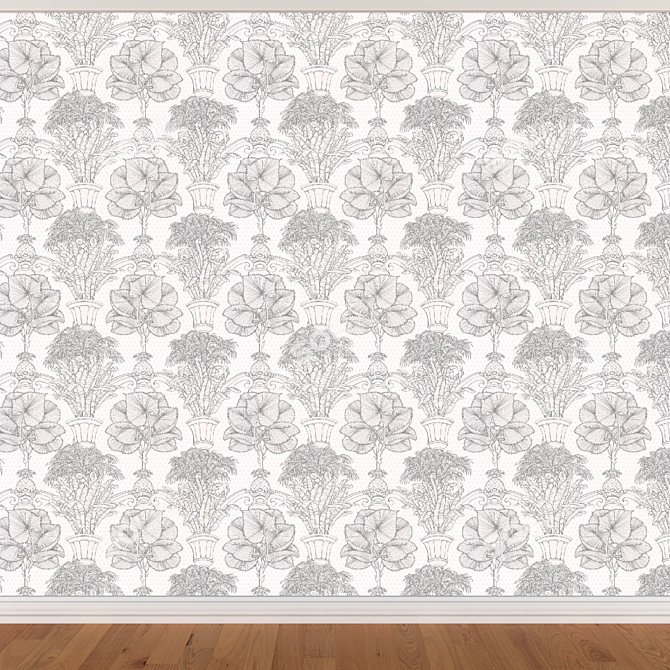 Title: Seamless Wallpaper Set - 3 Colors 3D model image 3