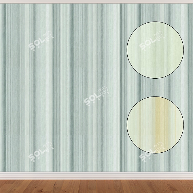 Seamless Wallpaper Set: 3 Colors 3D model image 1