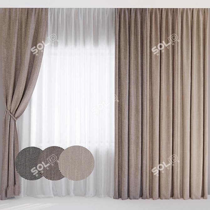 Mid-Poly Curtains: 91,435 Polygons [92,875 Verts] 3D model image 1