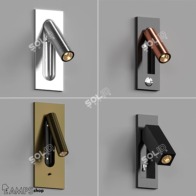 Sleek LED Wall Lights 3D model image 1