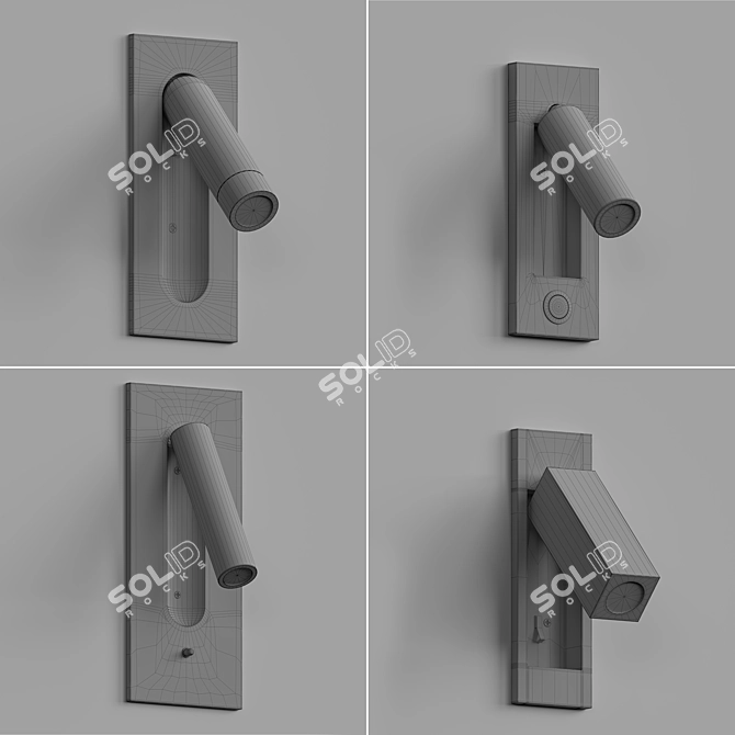 Sleek LED Wall Lights 3D model image 2