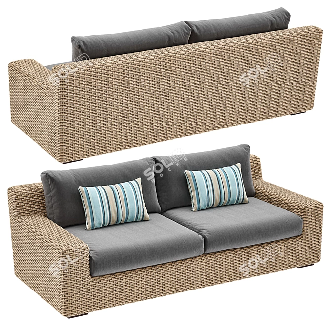 CAYMAN Outdoor Sofa: Stylish & Durable Garden Lounger 3D model image 2