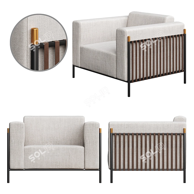 Modern Single Sofa Set 3D model image 1