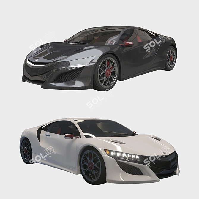 Sleek Acura NSX: Smooth Material, Multiple Formats 3D model image 1