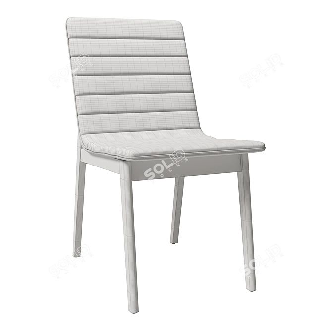 Hayden Wooden Chair - Grey Polyester Seat 3D model image 3