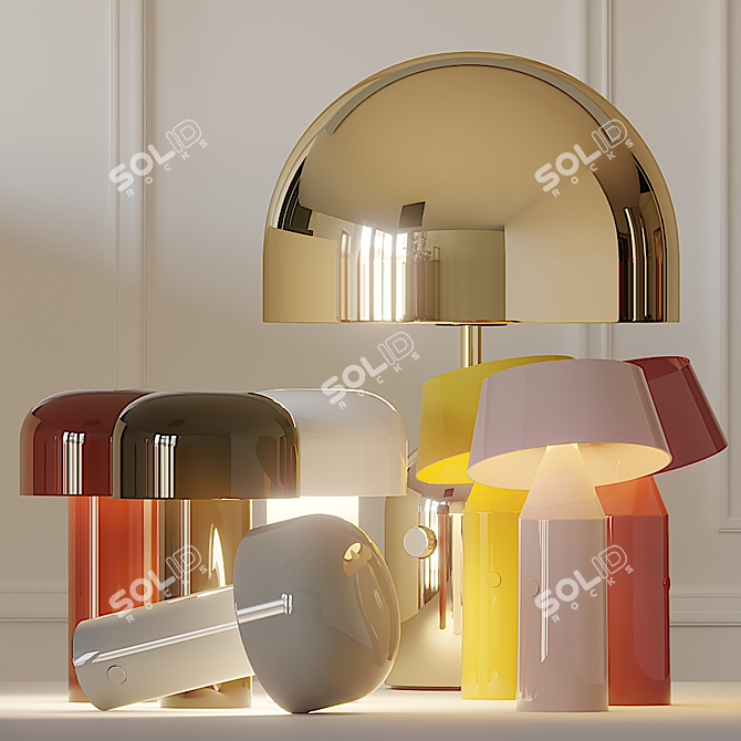 Stylish Table Lamps in Multiple Colors 3D model image 1