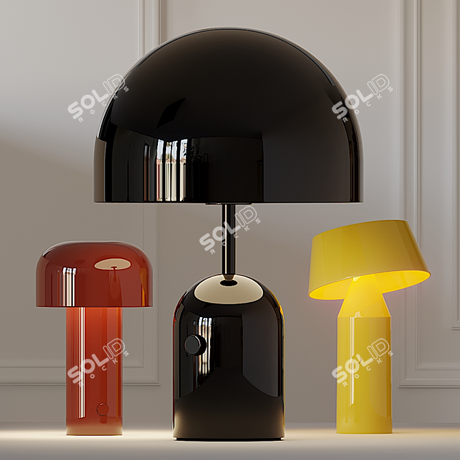 Stylish Table Lamps in Multiple Colors 3D model image 2