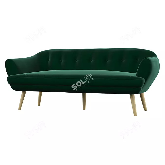 Keaton 3 Seater Sofa: Comfort Meets Style 3D model image 1