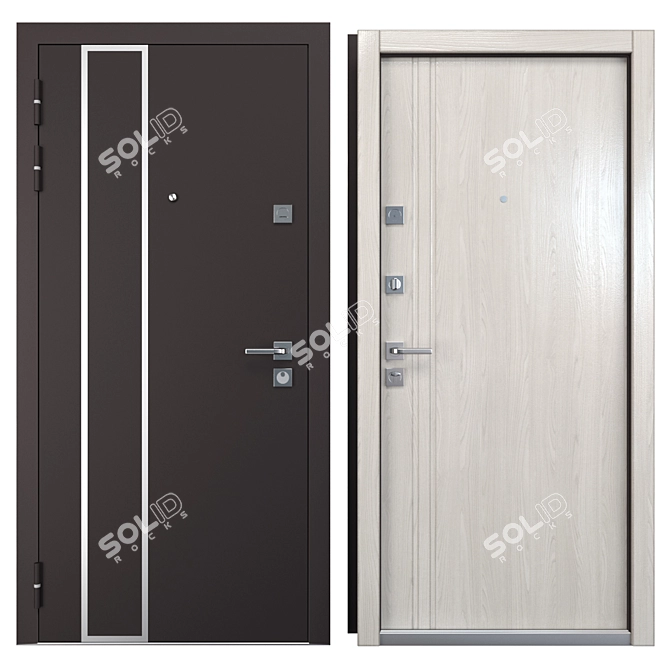 Tower Entry Metal Door: Your Frame 3D model image 3