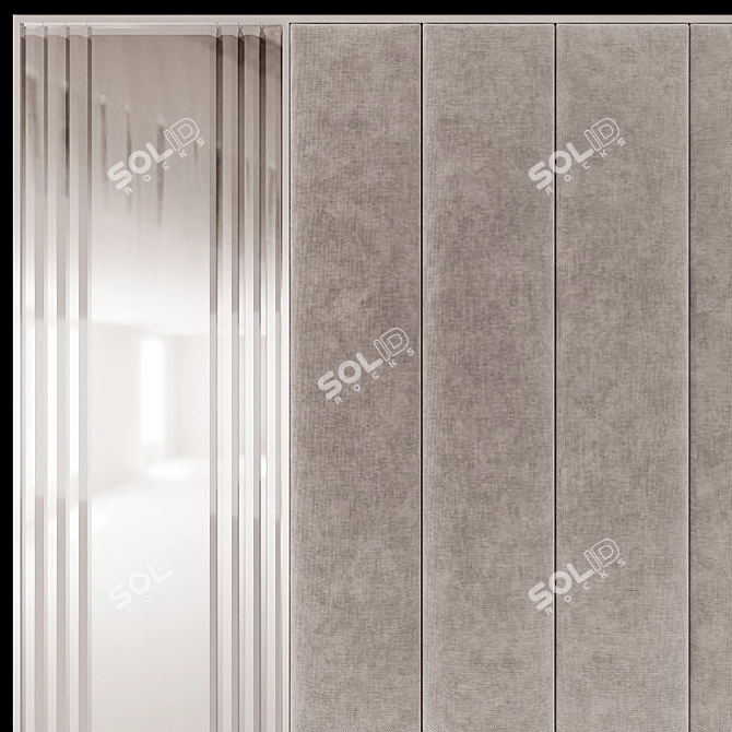 Modern Wall Panel Headboard 3D model image 2
