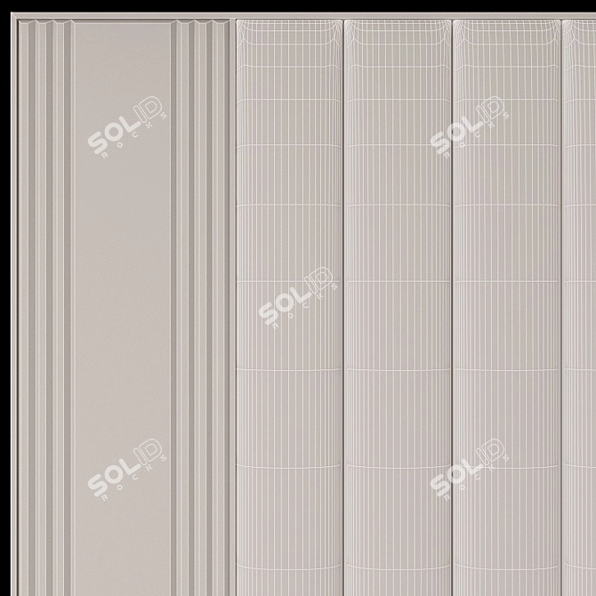 Modern Wall Panel Headboard 3D model image 3