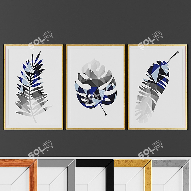 Geometric Abstract Picture Frame Set 3D model image 1