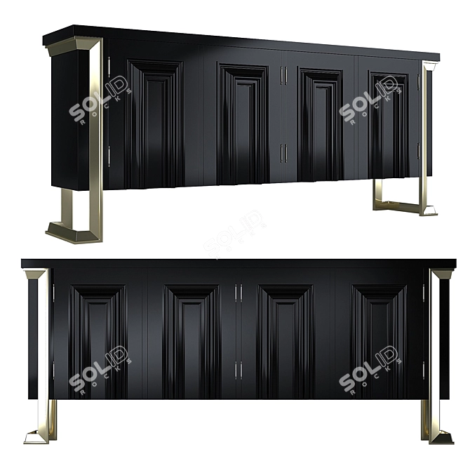 Elegant Dining Buffet 3D model image 1