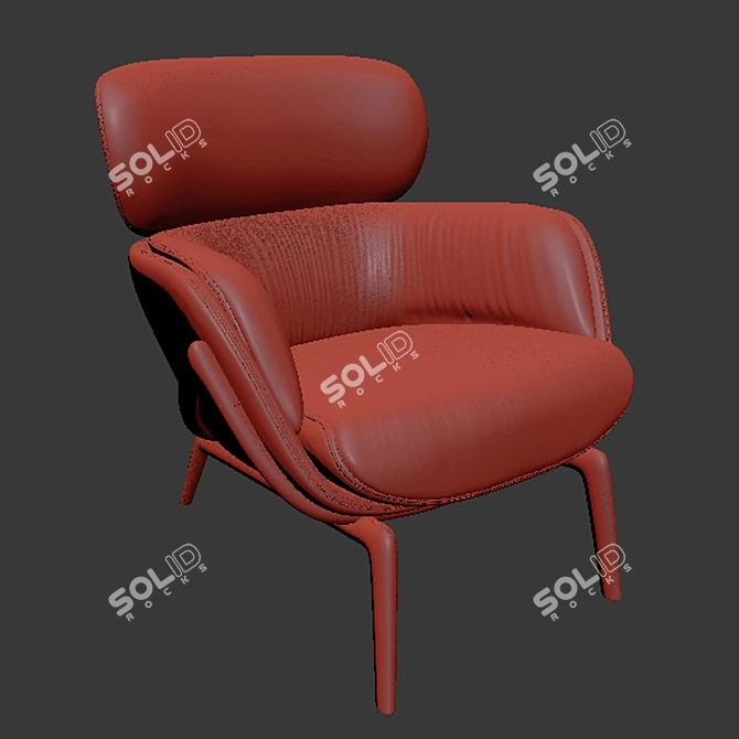 Elegant Elysia Lounge Chair: Modern Comfort in Style! 3D model image 3