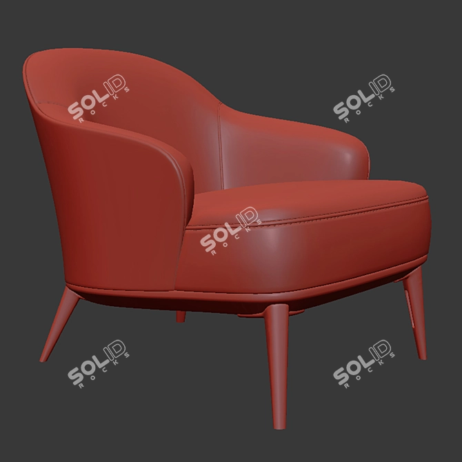 Modern Minotti Leslie Armchair: Elegant Comfort 3D model image 2