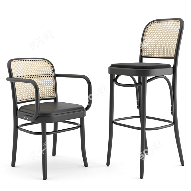 811 Hocker by Thonet Vienna 3D model image 1