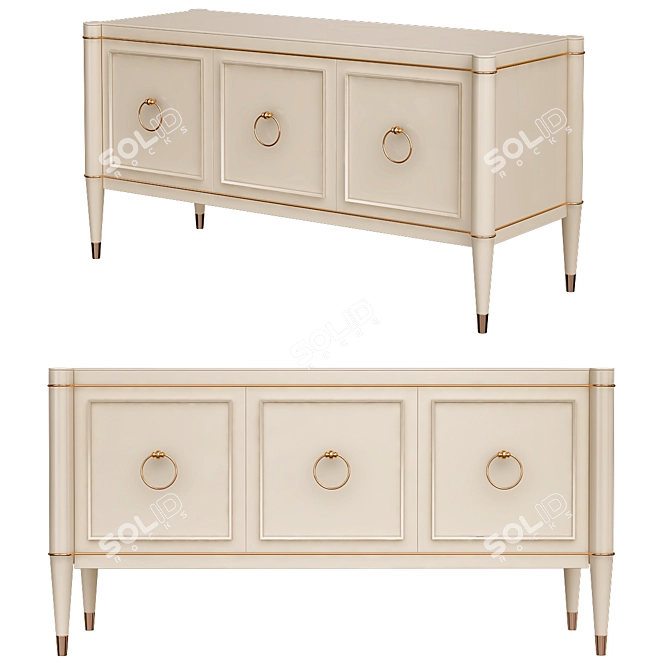 Elegant Deco Boutique Console Table 3D model image 1