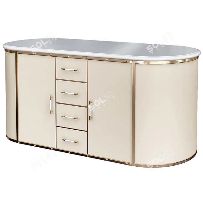 Elegant Dresser Console Table 3D model image 1