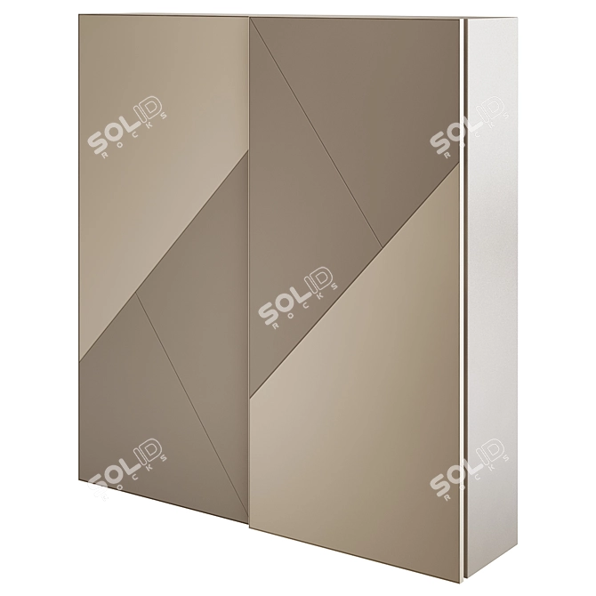 Contemporary Cross White Wardrobe 3D model image 1