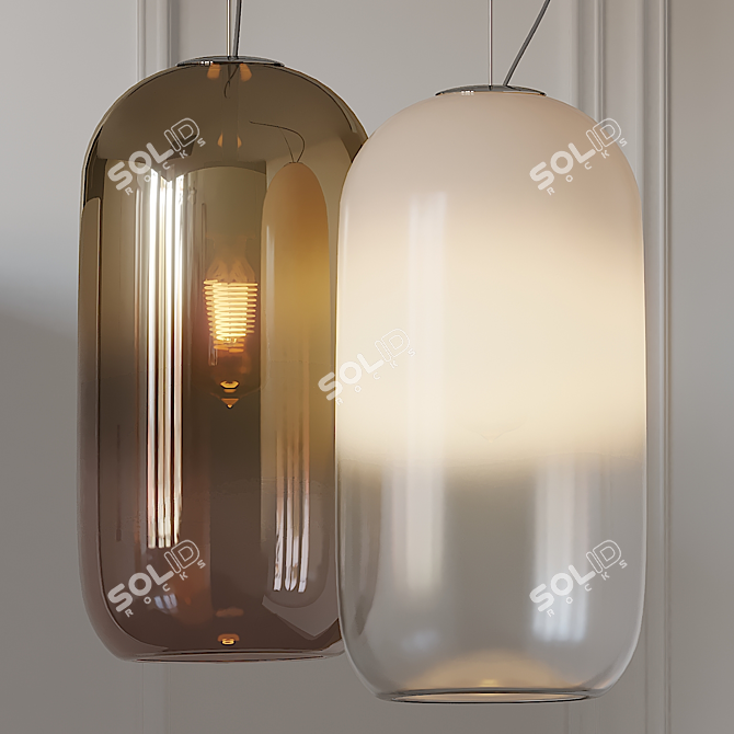 Sleek Gople Pendant Light 3D model image 1