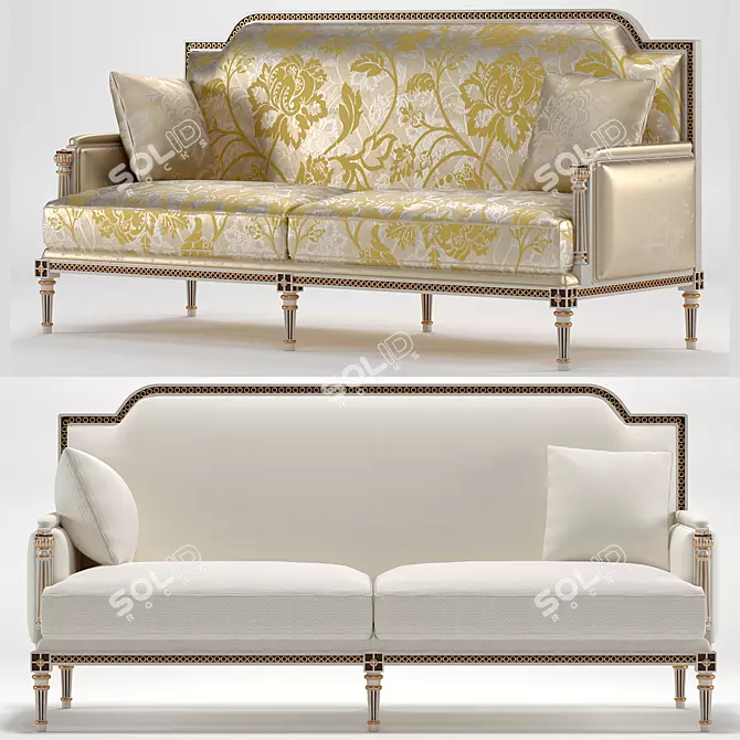 Classic Two-Tone Sofa 3D model image 1