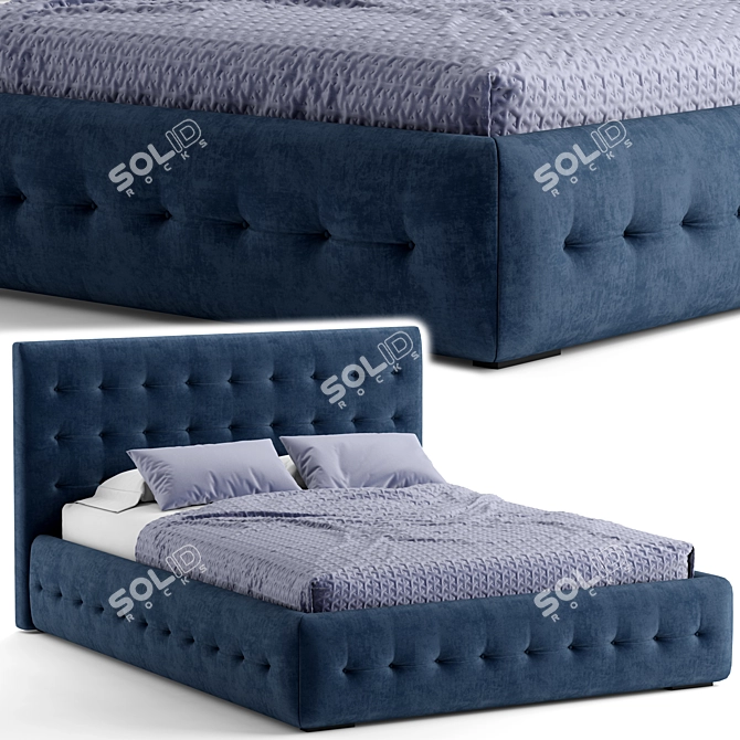 Sleek Baxton Platform Bed 3D model image 1