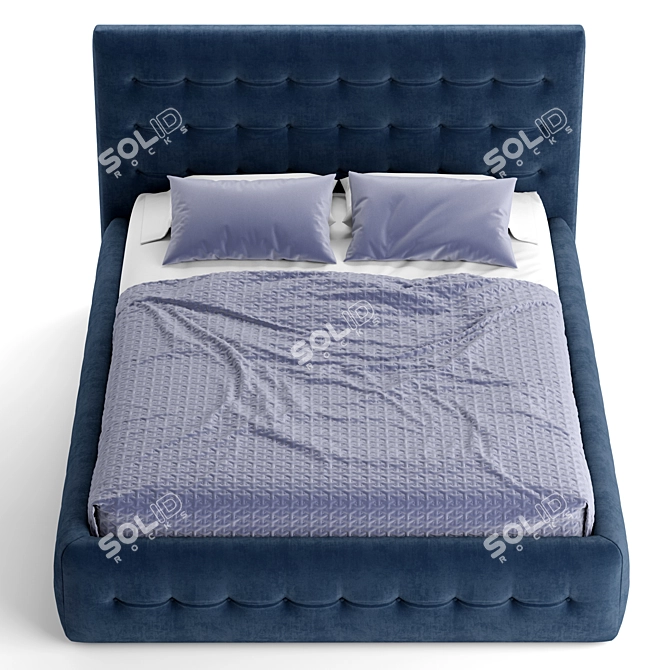 Sleek Baxton Platform Bed 3D model image 2