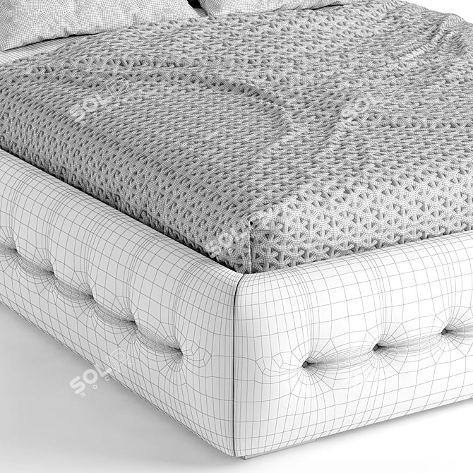 Sleek Baxton Platform Bed 3D model image 3